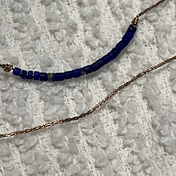 Free people Gold bracelet with blue stones. - Picture 2 of 6